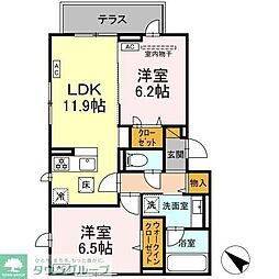 レジデンスヒルトップX XI 2LDKの間取図画像