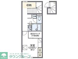 レオパレスサンライズヒル花見川 1Kの間取図画像