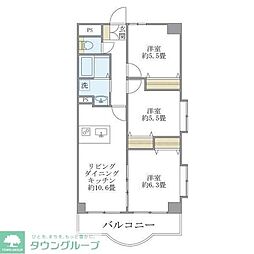 西船橋スクエアガーデン 3LDKの間取図画像