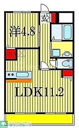 ネオハイムK2 1LDKの間取図画像