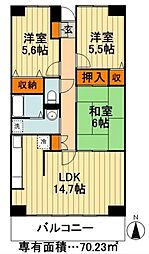 ルーチェ緑が丘A棟 3LDKの間取図画像