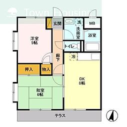 エミネンス・MIYA 2DKの間取図画像