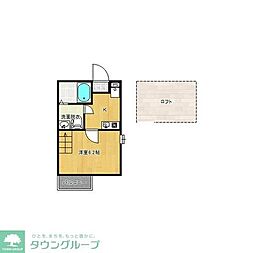 ルーチェ東船橋 1Kの間取図画像
