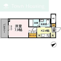 EastSideResidence 1Kの間取図画像
