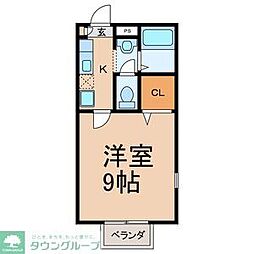 パラディス 1Kの間取図画像