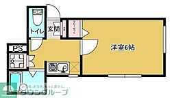 メゾンキャッスル 1Kの間取図画像