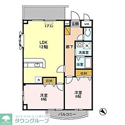 サニーコート18 2LDKの間取図画像