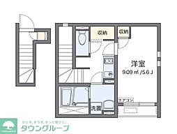 CLEINOヘルブスト 1Kの間取図画像
