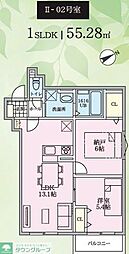 カームグレイスII 1SLDKの間取図画像