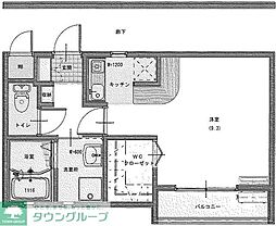 メゾンボヌールT・Y・C 1Kの間取図画像