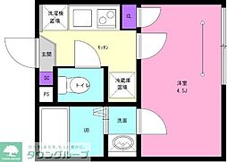 船橋市本郷町アパート 1Kの間取図画像