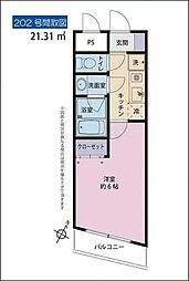 Cube's 1Kの間取図画像