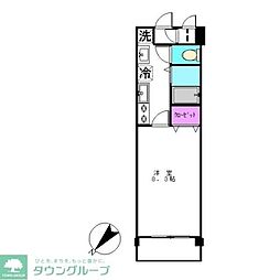 シティコート高橋 1Kの間取図画像