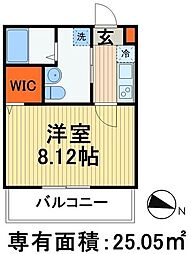 ハレマイレ北習志野 1Kの間取図画像