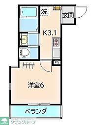 Nグランツ押切 1Kの間取図画像