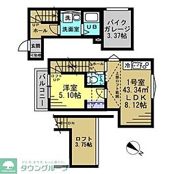 FUN-BOX津田沼 1LDKの間取図画像