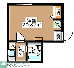 JLBグランエクリュ西船橋 1Kの間取図画像