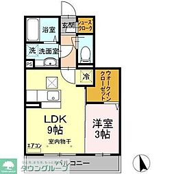 サンガーデン 1LDKの間取図画像