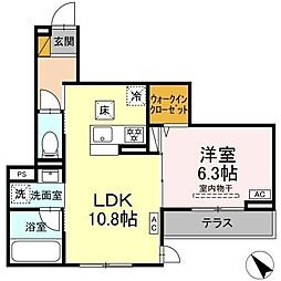 DーClair 2LDKの間取図画像