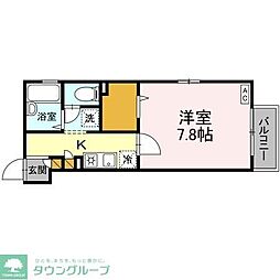ピュアフラット 1Kの間取図画像