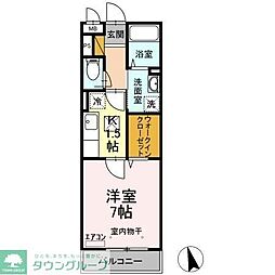 コスモガーデン 1Kの間取図画像