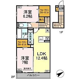 サリジエ若宮 2LDKの間取図画像