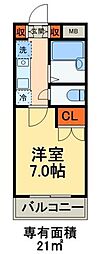 レジディア浦安 1Kの間取図画像