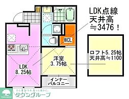クロシェット・テラス 1LDKの間取図画像