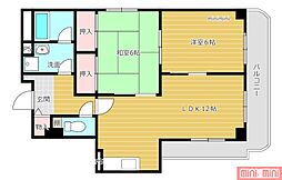 ボヌール鶴見 2LDKの間取図画像