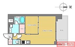プレジオ城東 1LDKの間取図画像