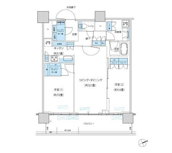 パークシティ柏の葉キャンパス　ザ・ゲートタワー　ウエスト 3509｜千葉県柏市若柴(賃貸マンション2LDK・35階・69.36㎡)の写真 その2