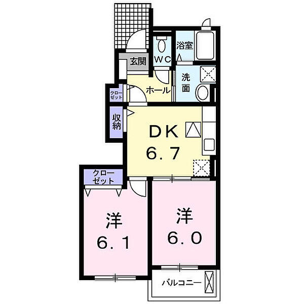 ベル　フルール 102｜千葉県柏市鷲野谷(賃貸アパート1LDK・1階・45.65㎡)の写真 その2