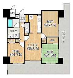 ペルル加島 2SLDKの間取図画像