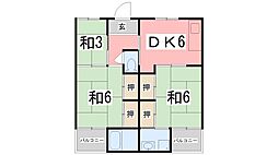 ビレッジハウス書写台4号棟 3DKの間取図画像