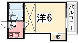 グリーンヒルズ神和 1Kの間取図画像
