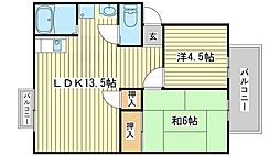 ハイツボヌール 2LDKの間取図画像