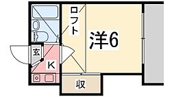 スマイル大久保 1Kの間取図画像