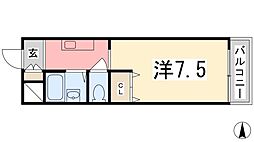 アドバンス城北 1Kの間取図画像