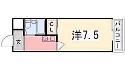 ロイヤルヒルズ北平野 1Kの間取図画像