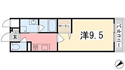 ビジュ・ドゥ・メール 1Kの間取図画像