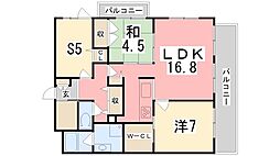 デュオプレステージ姫路駅前 2SLDKの間取図画像