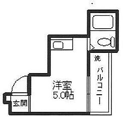 センチュリーアート21 1Kの間取図画像