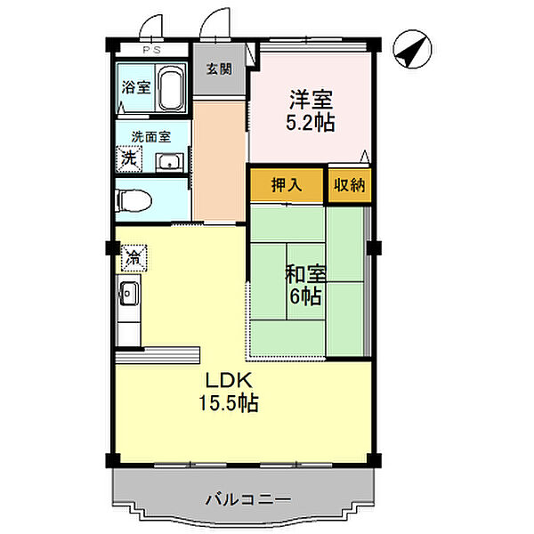 兵庫県姫路市東山(賃貸アパート2LDK・1階・66.15㎡)の写真 その2