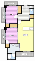 ラフィーネ掛川b2 2LDKの間取図画像