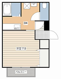 ソレイユ 1Kの間取図画像