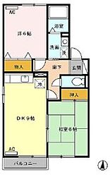 グリーン・ムクヘル 2DKの間取図画像