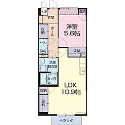 アリーナ 1LDKの間取図画像