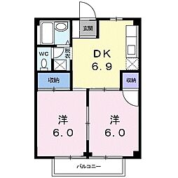 ハイツ葵 2DKの間取図画像