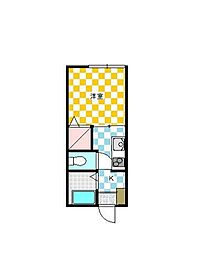 ウイングE 1Kの間取図画像