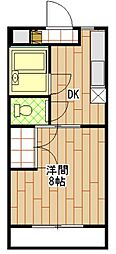 ハイツパピリオ1 1DKの間取図画像